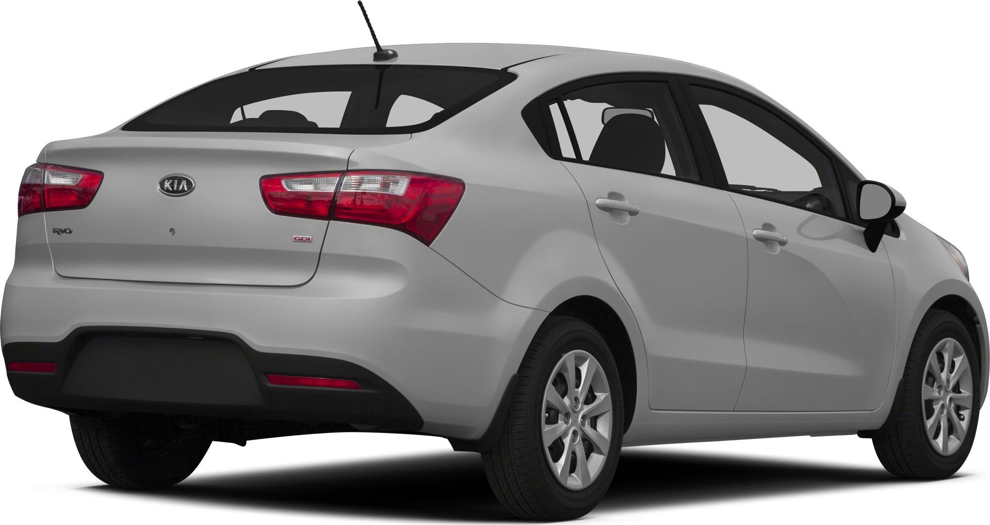 Rear view of compact sedan with distinct taillights and trunk design