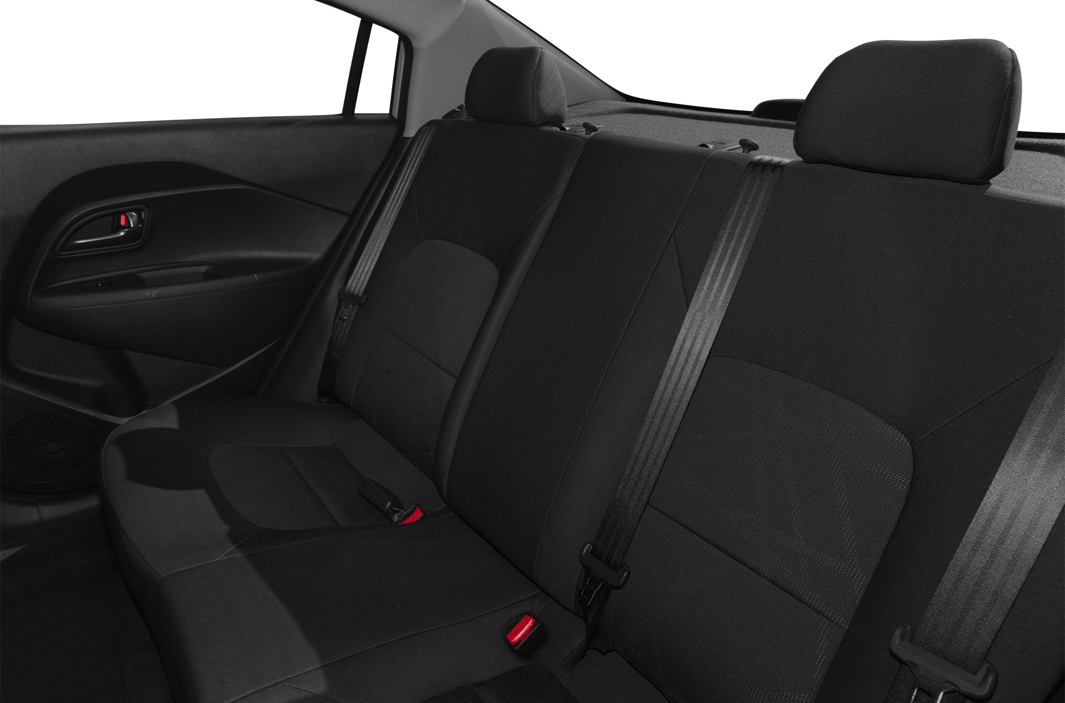 Black fabric rear seats with seat belts and headrests