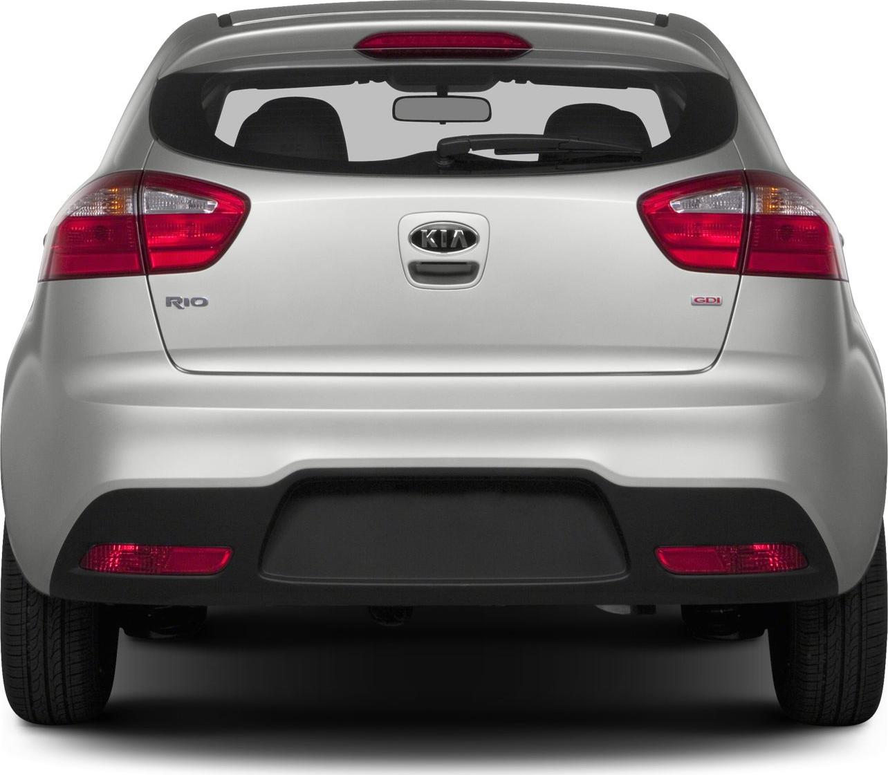Rear view showing tail lights, spoiler, and rear window wiper on a compact hatchback