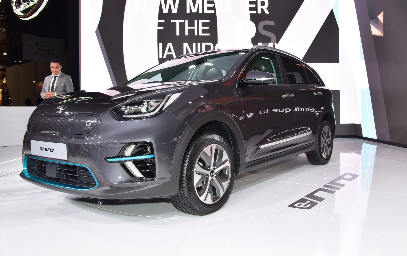 Electric compact SUV with LED headlights and aerodynamic wheels