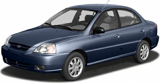 Side and front view of a blue compact sedan with facelift headlights