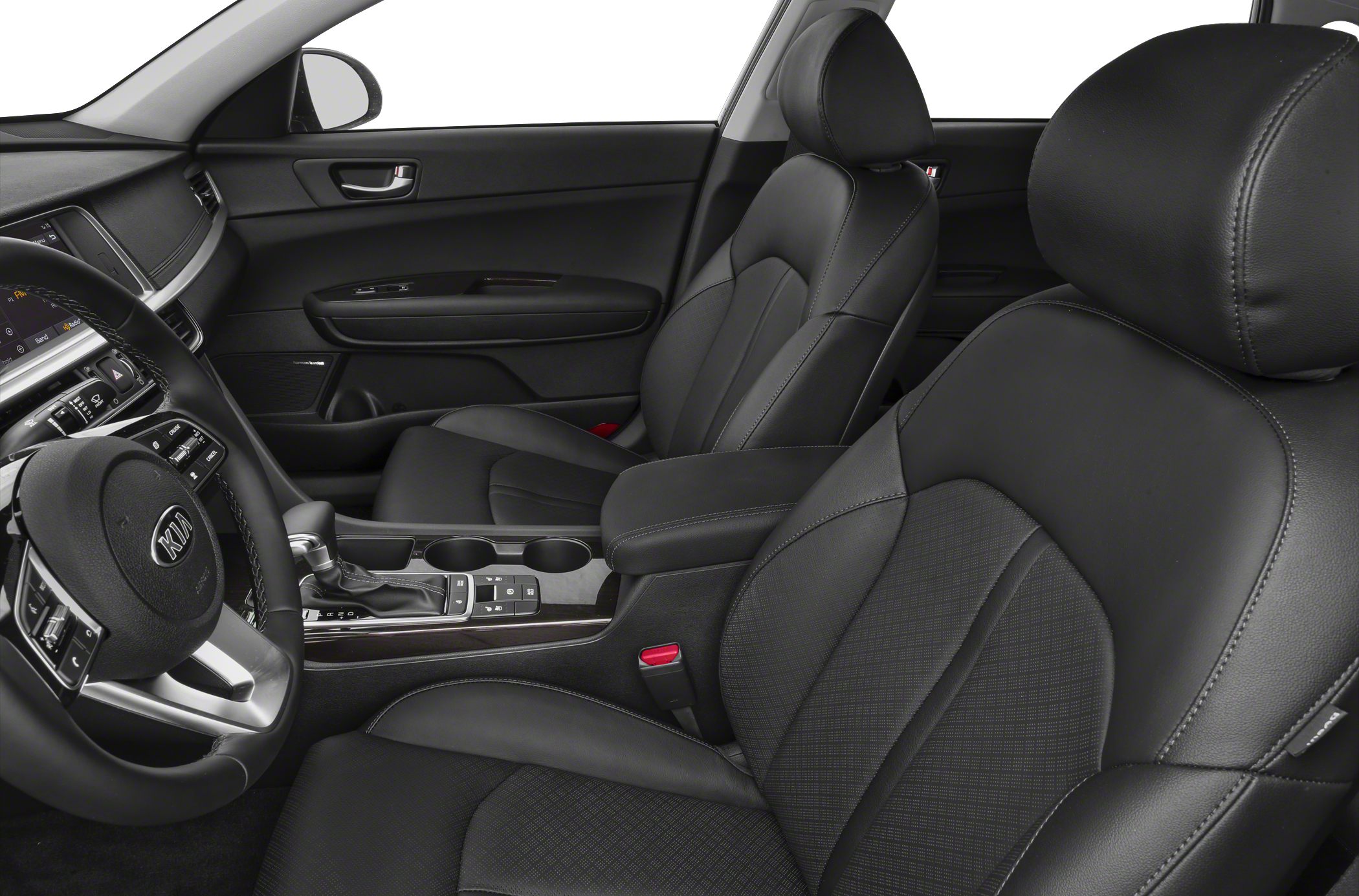 Premium black leather seats and modern center console interior