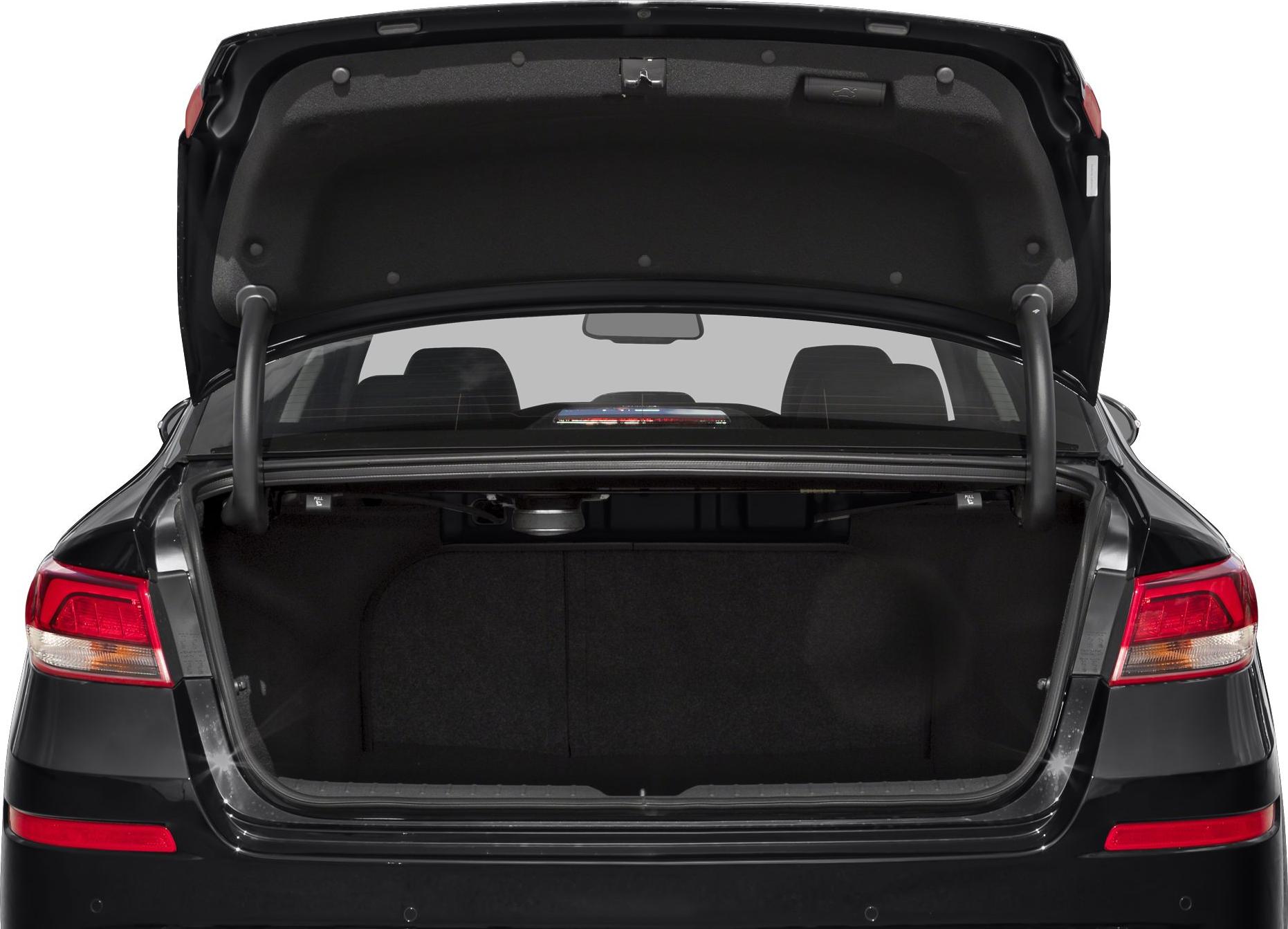 Open car trunk showcasing spacious storage and rear structure