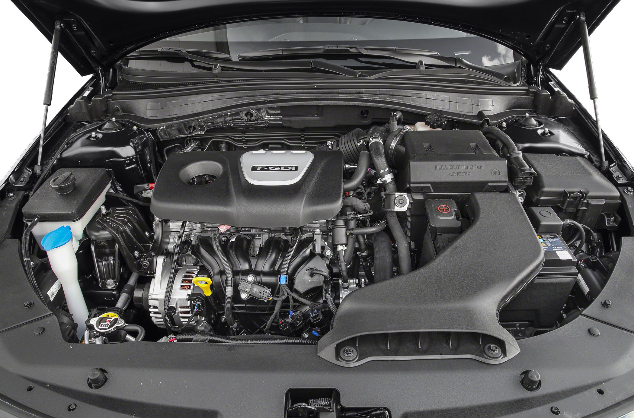 T-GDI turbocharged engine bay with detailed components.