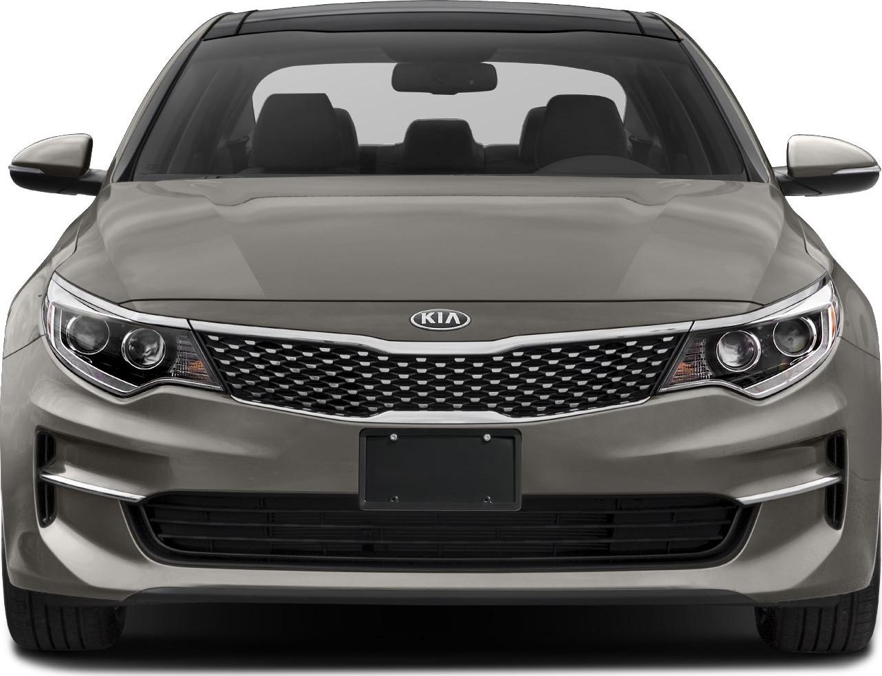 Front grille and headlights of modern sedan