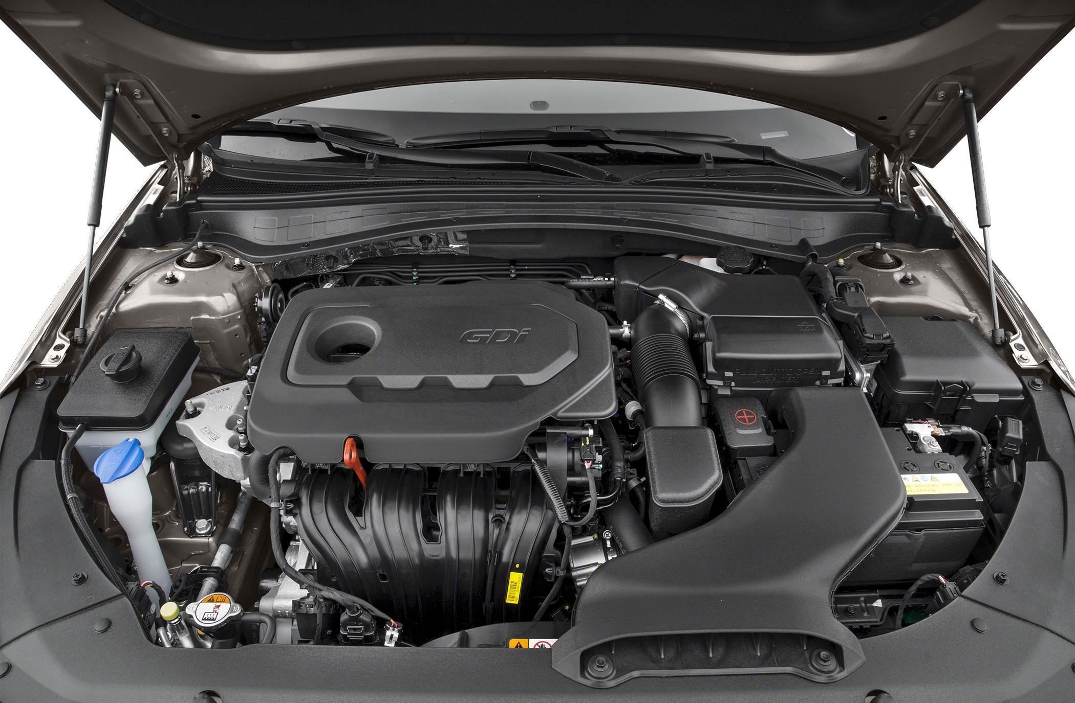 Engine bay with GDI engine and air intake system