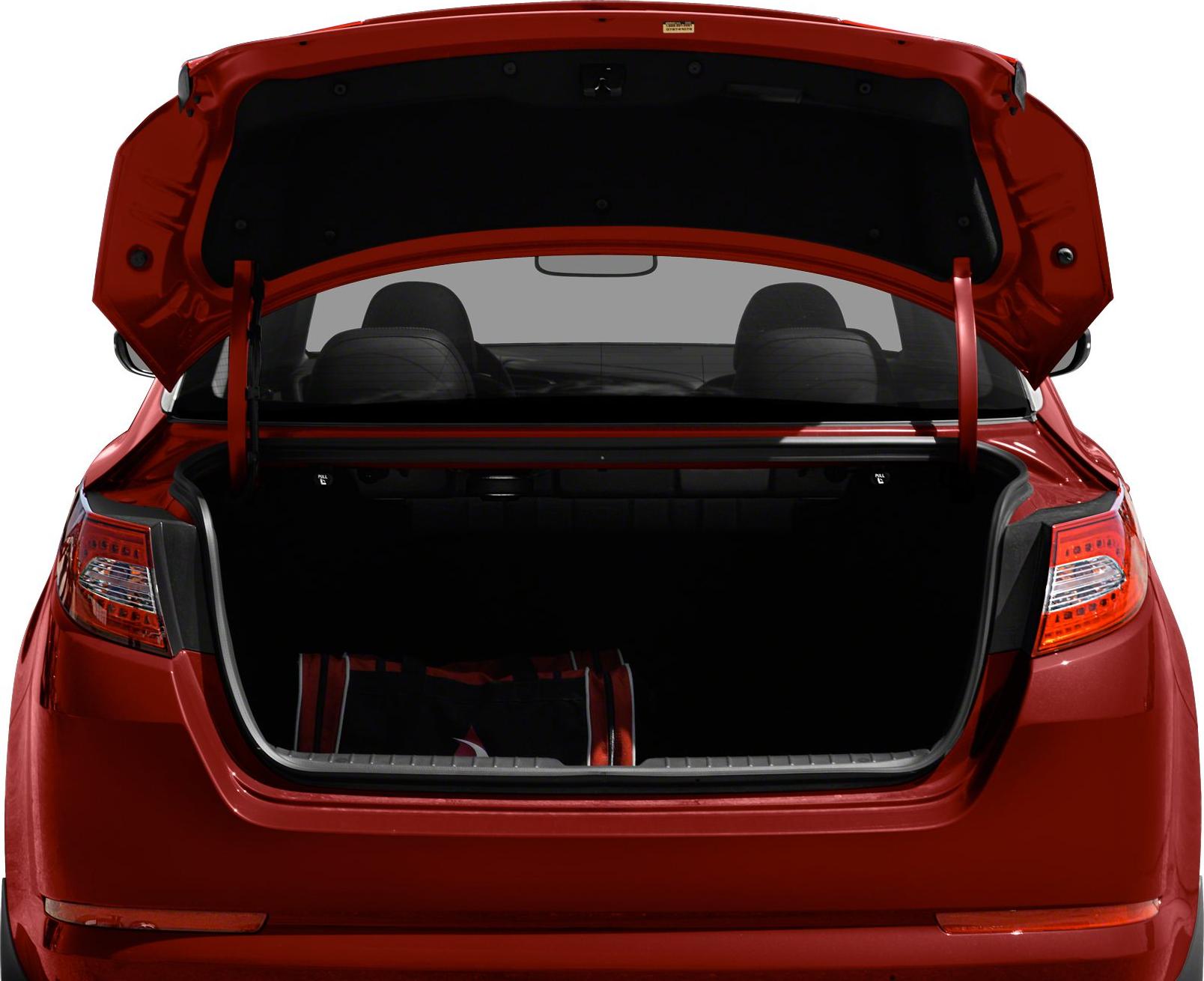 Open trunk with visible cargo space and rear tail lights