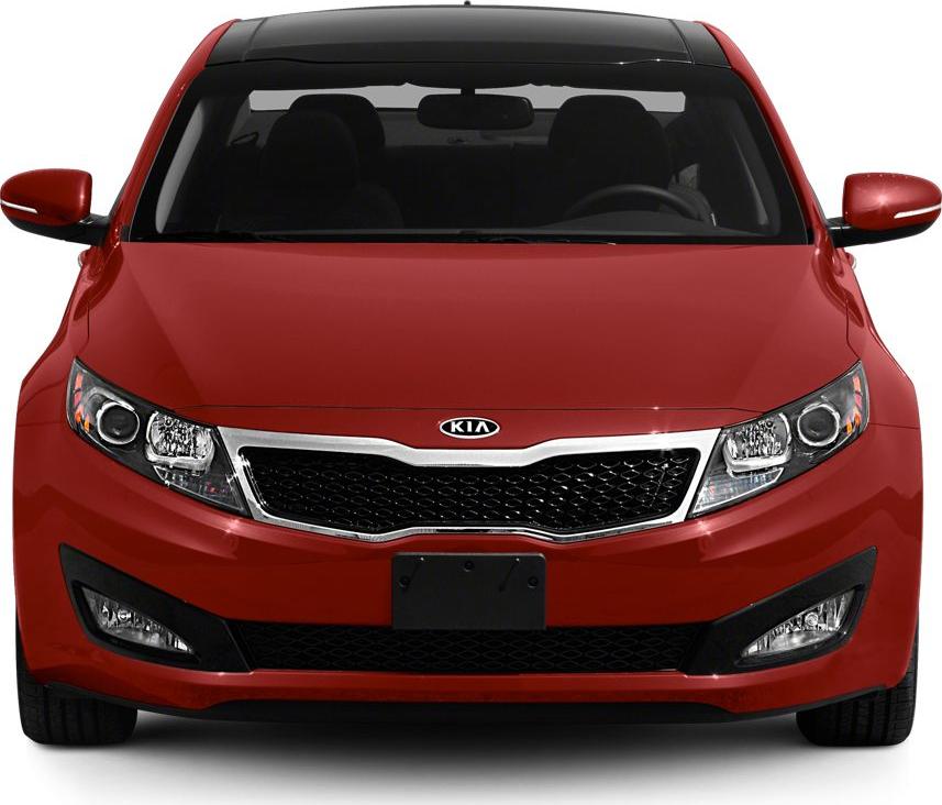 Front view with black mesh grille and sleek headlights