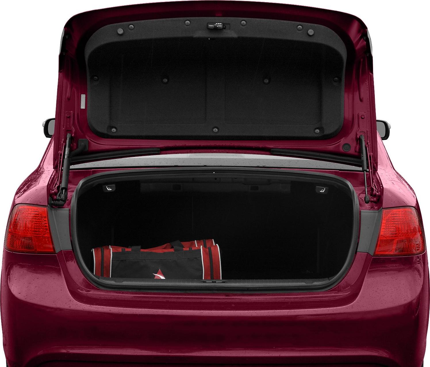 Open rear trunk with taillights and car body visible
