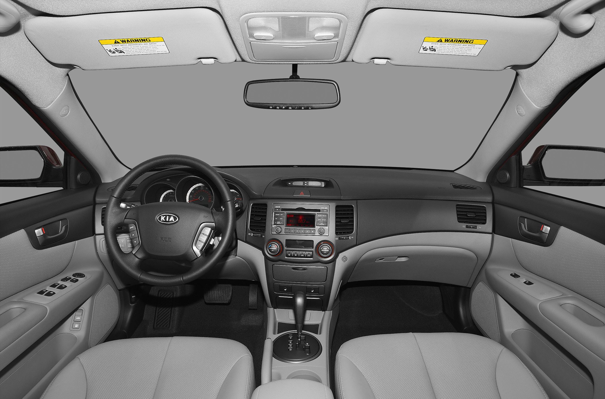 Dashboard and multifunction steering wheel in car interior