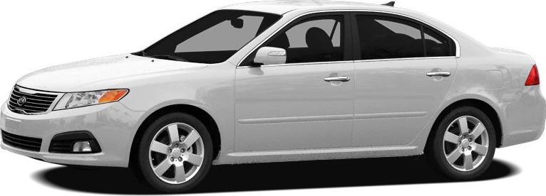 Side profile of a 2008 facelift mid-size sedan with alloy wheels