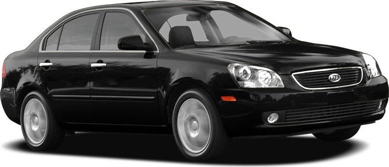 Mid-2000s mid-size sedan front side with headlights and alloy wheels