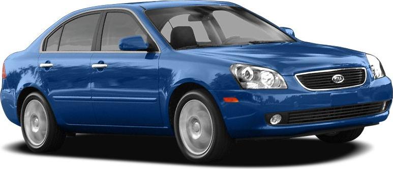 Blue sedan with front side view, headlights, grille, and four doors.