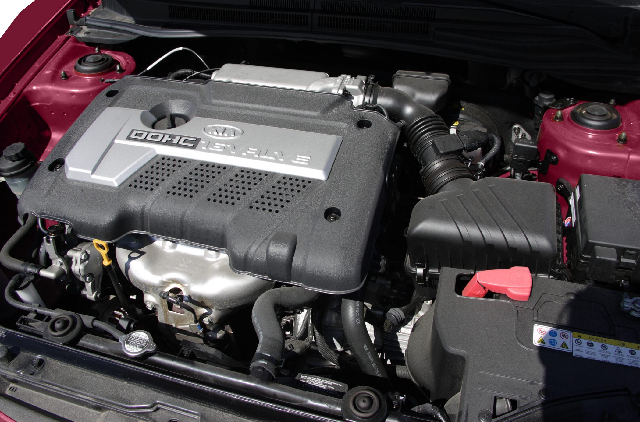 DOHC 16-valve engine cover and engine bay components