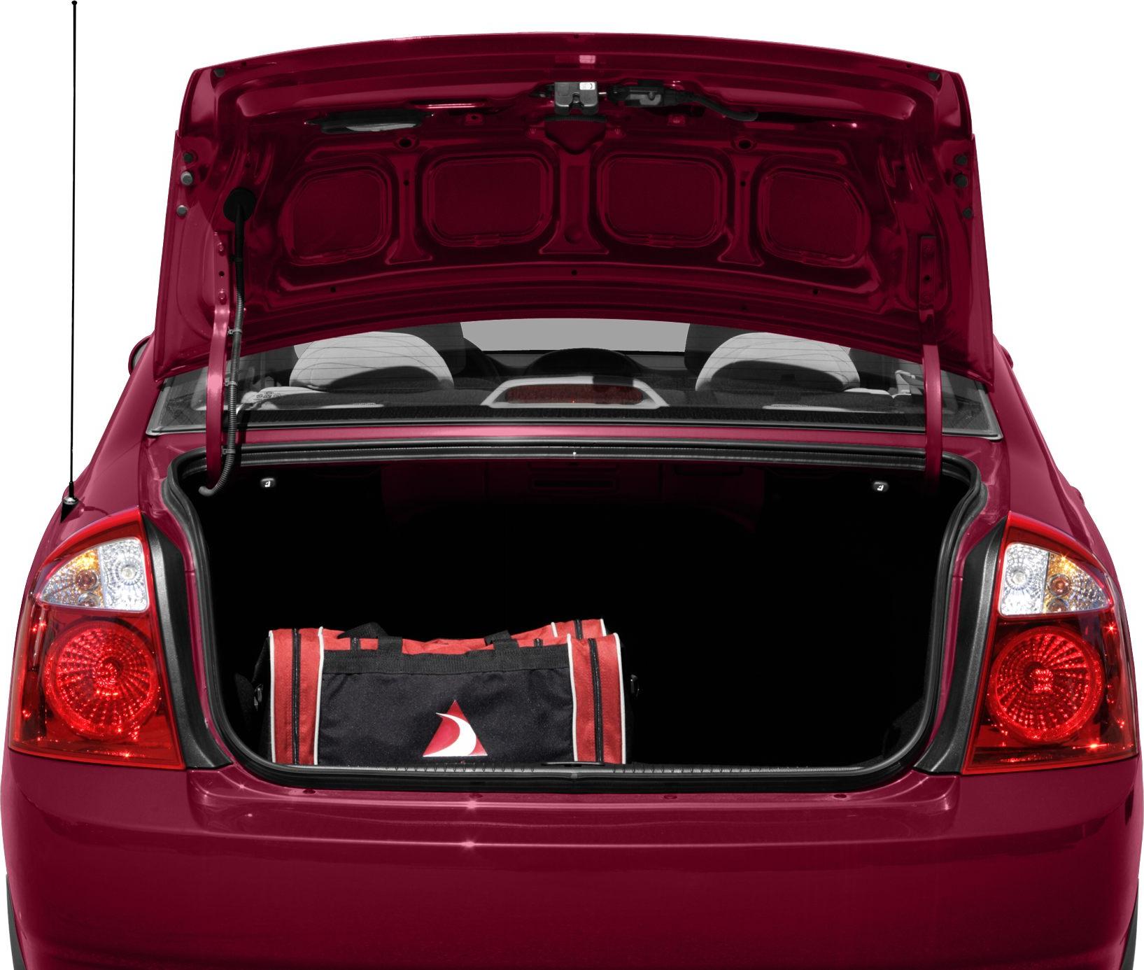 Open trunk with sports bag and rear taillights