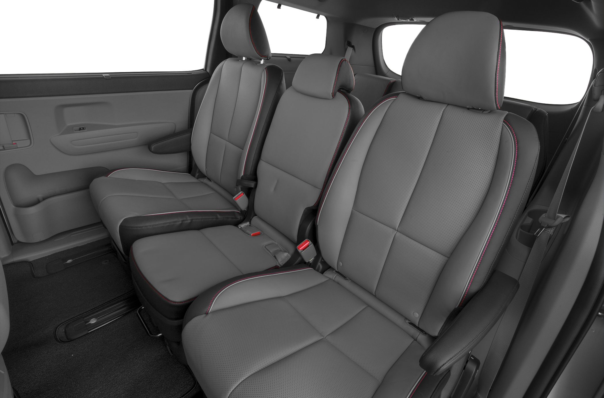Second row minivan leather seats with armrests