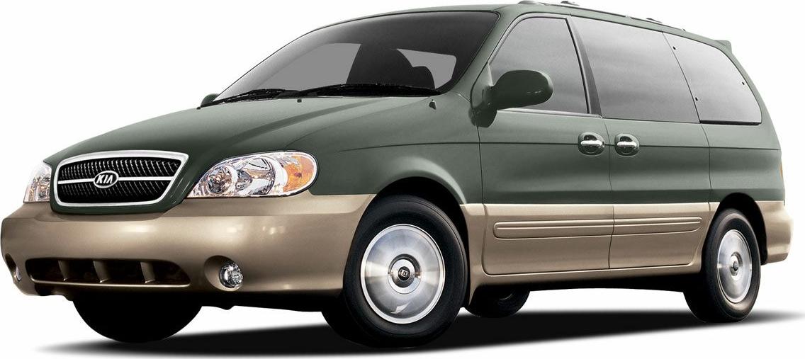 Front-side view of dual-tone minivan with rounded headlights