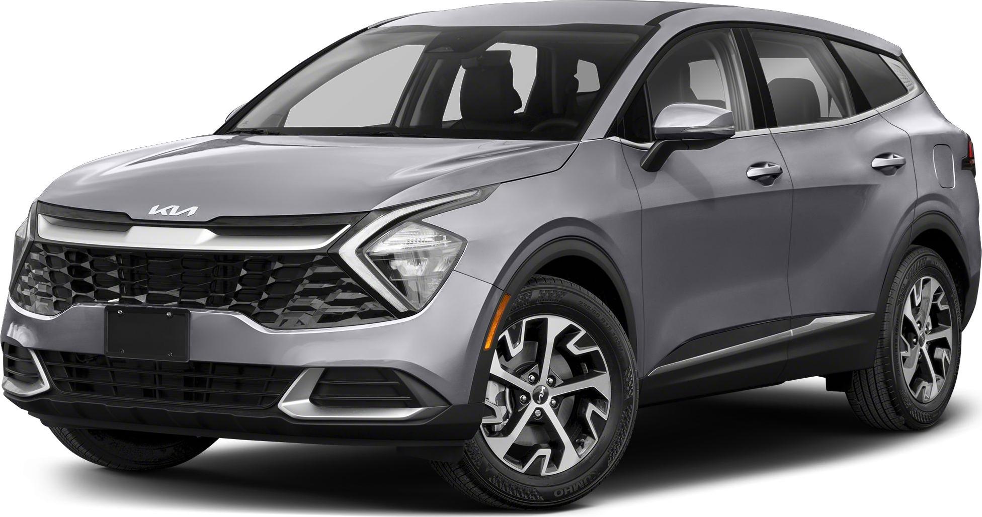 Front grille and LED headlights of modern SUV