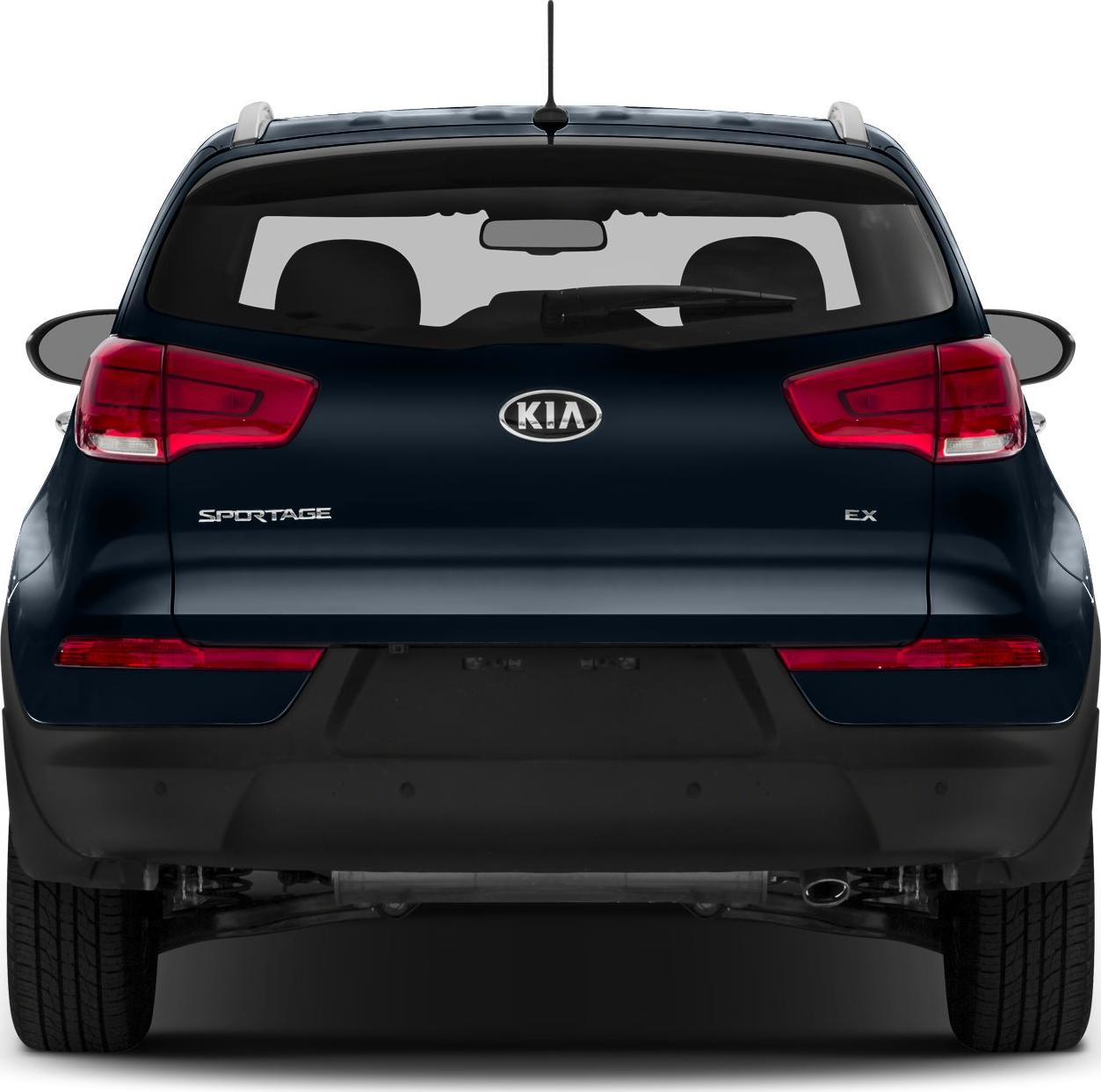 Rear view with taillights, badges, and rear window of an SUV