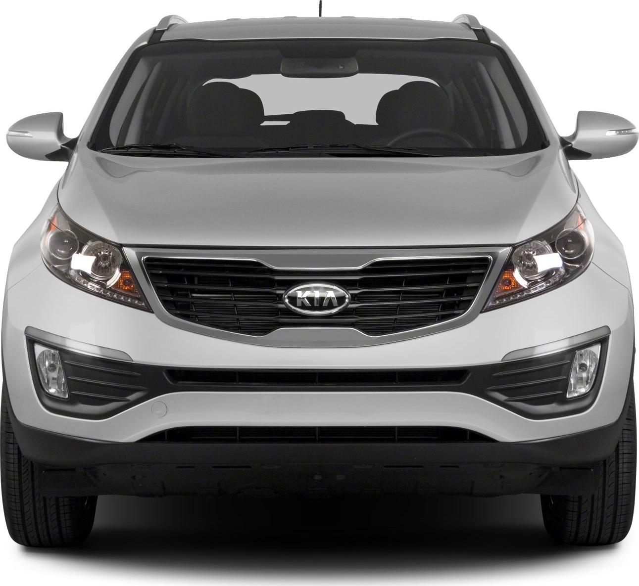 Front view with grille and LED headlights