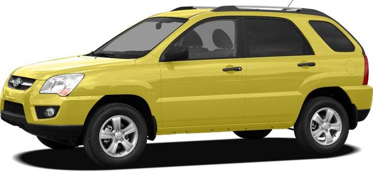 Yellow 2008 SUV with alloy wheels side profile