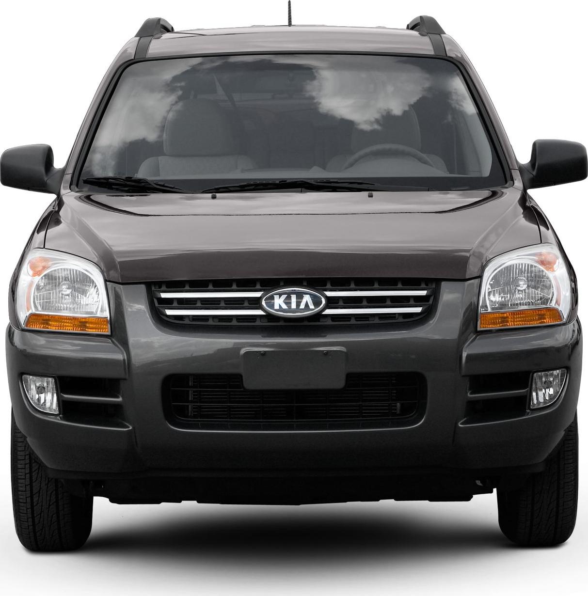 Compact SUV front view with distinctive headlights and grille