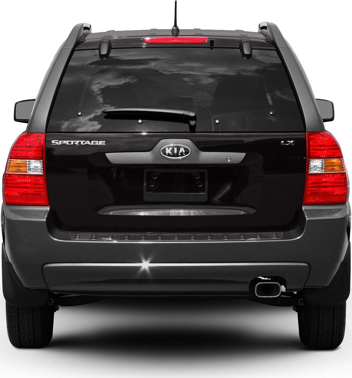 Rear view with tailgate, tail lights, and rear wiper