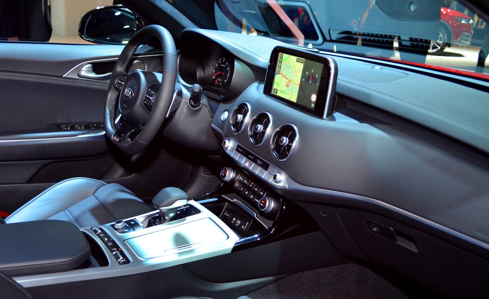 Dashboard with infotainment screen and control center