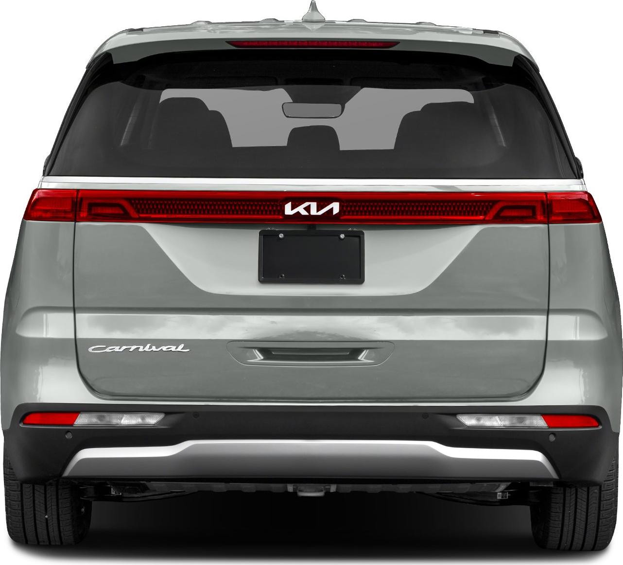Rear view with continuous LED tail light bar and rear bumper.