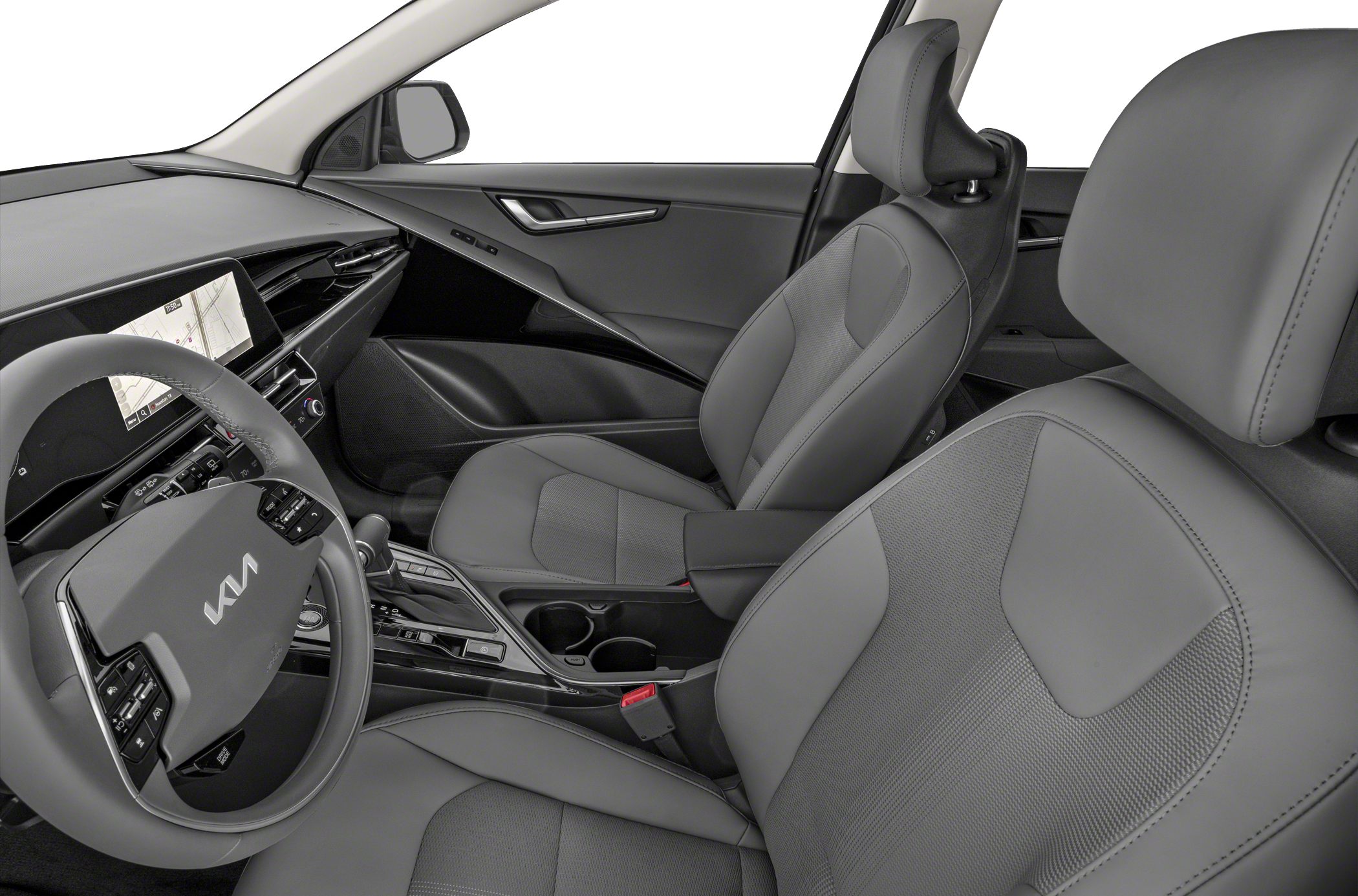 Modern dashboard and ergonomic front seating interior