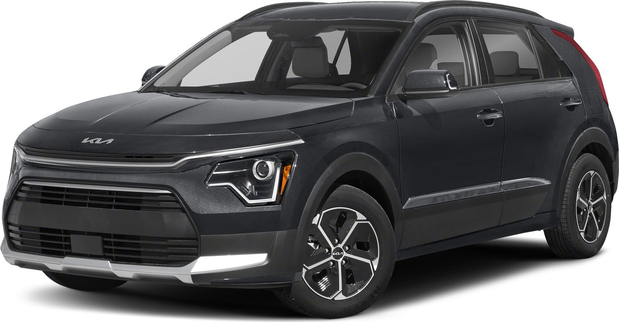 Angular LED headlights and multi-spoke alloy wheels visible from front side angle