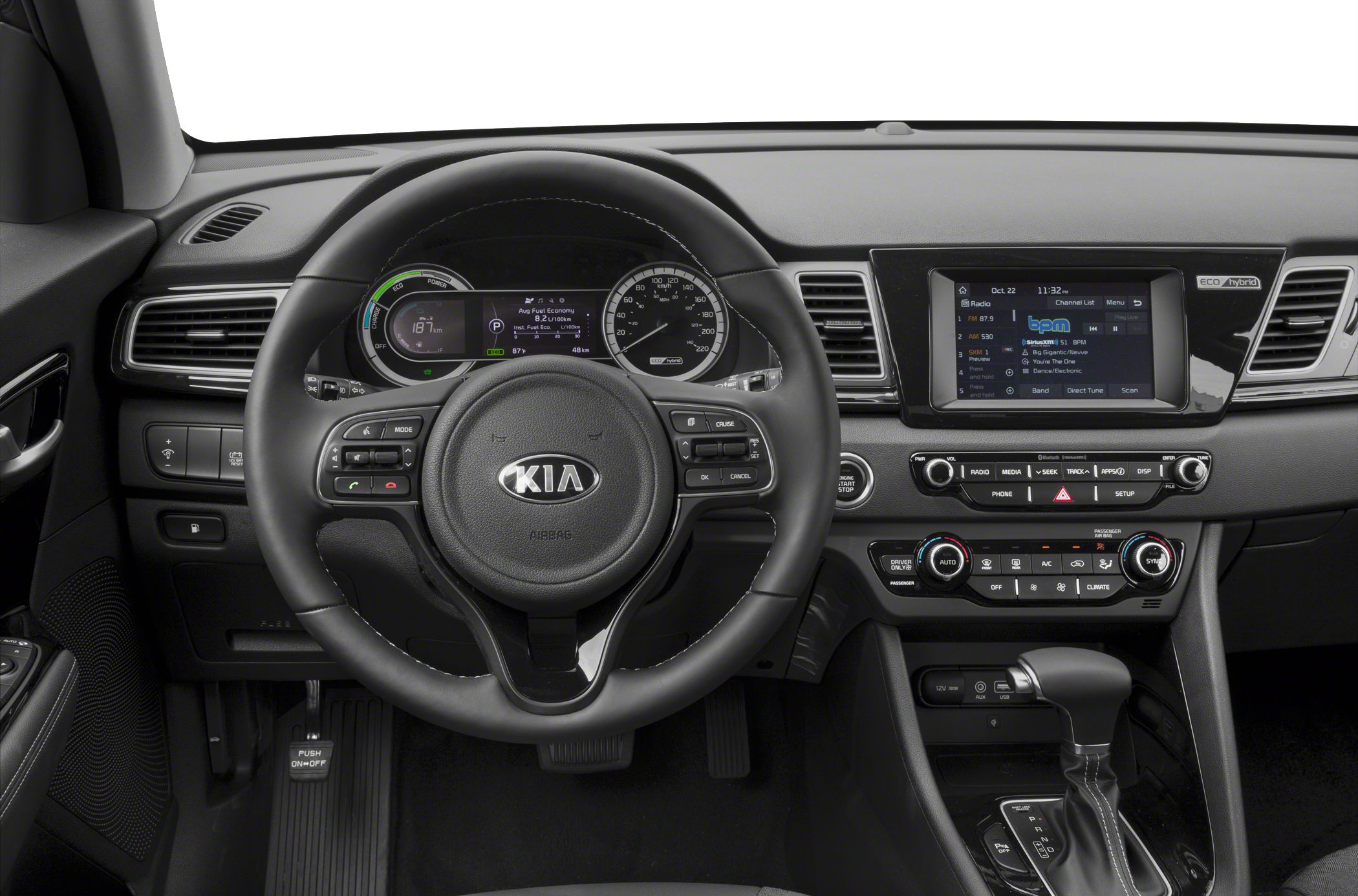 Multi-function steering wheel with digital cluster and infotainment screen