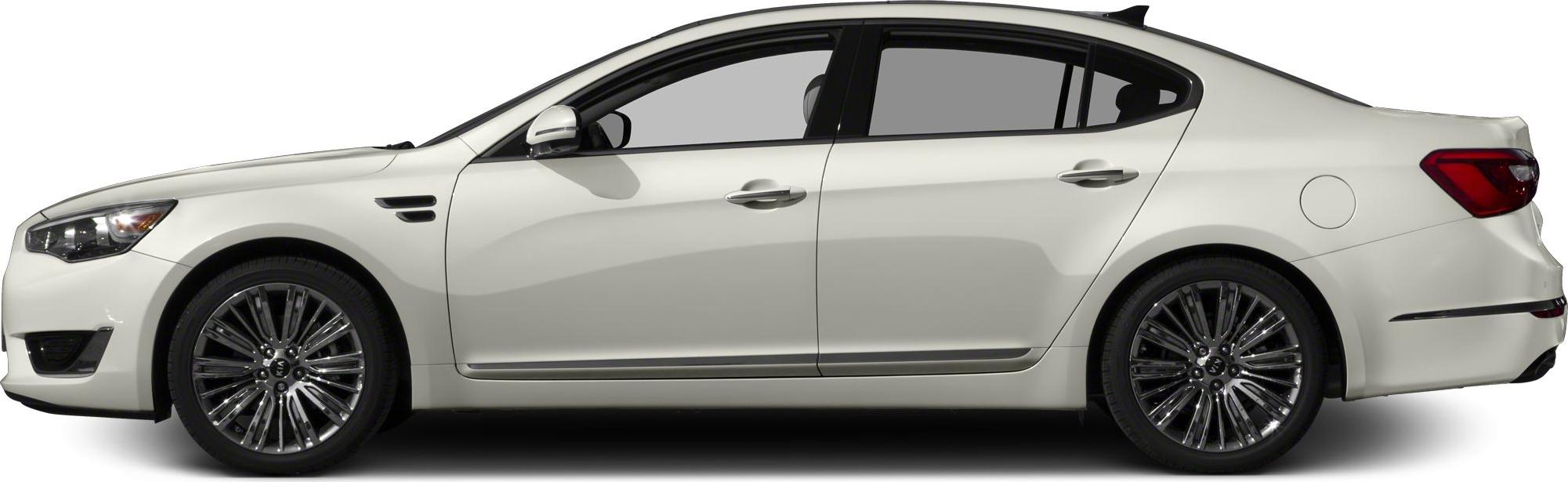 Side view of sedan with polished alloy wheels and door design