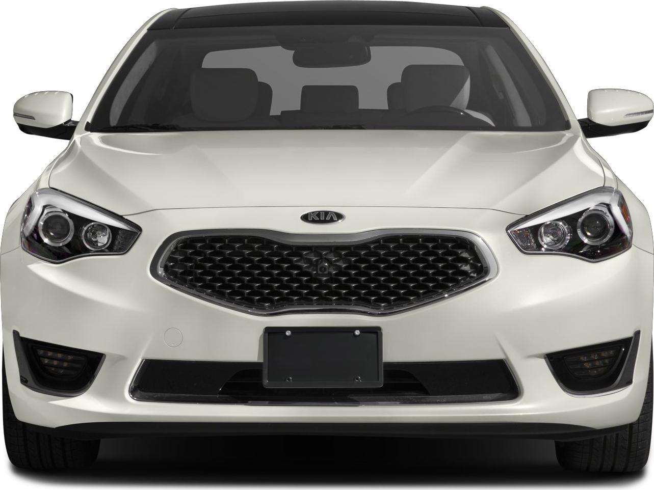 Front view with honeycomb grille and dual headlights