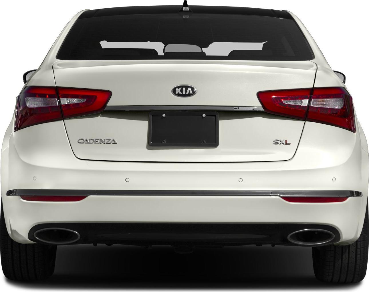 Rear view with dual exhaust and distinctive taillights