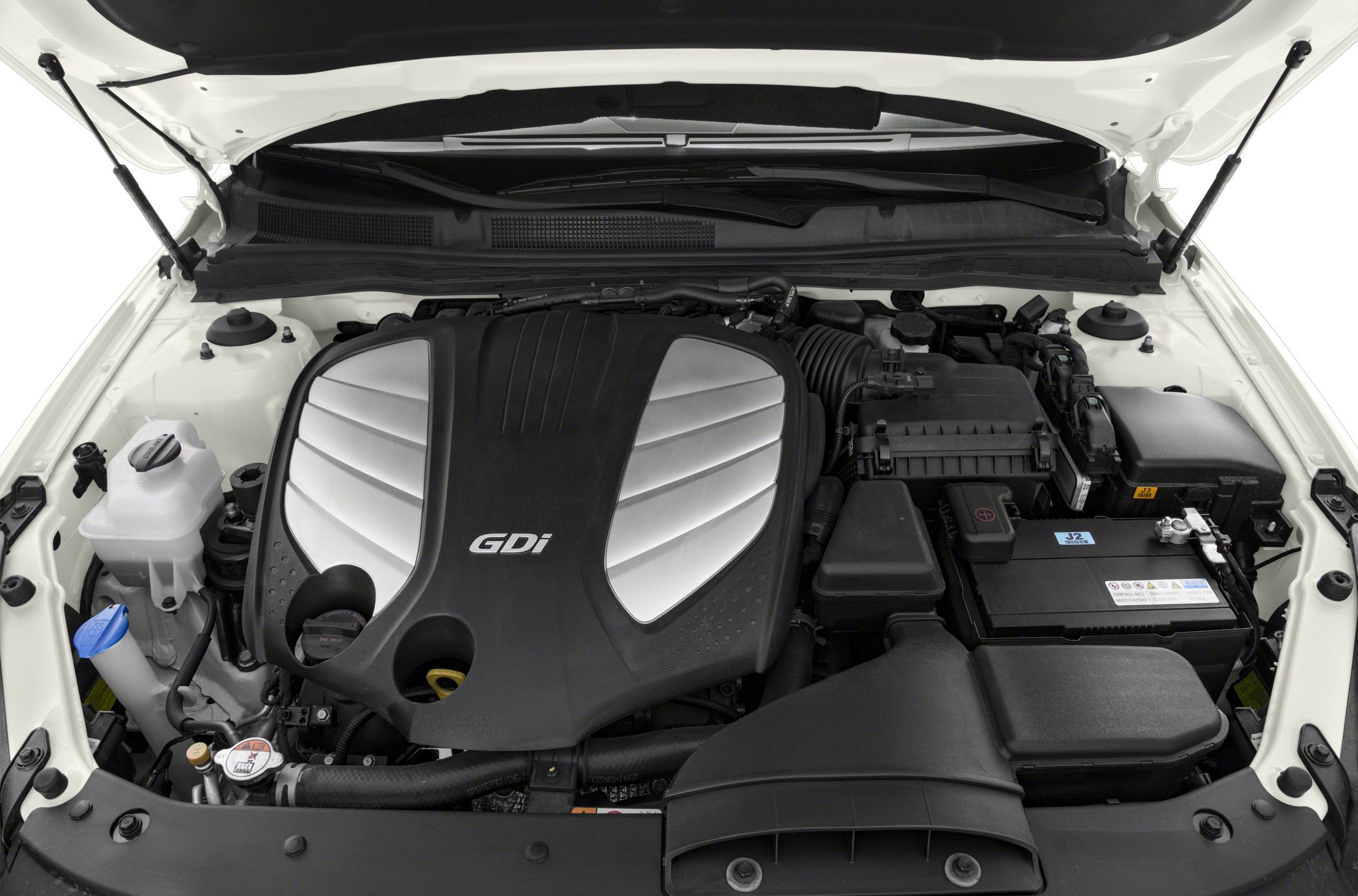 GDI engine bay with engine cover and surrounding components