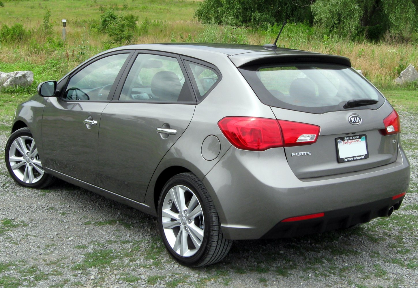 Rear and side view of hatchback with alloy wheels