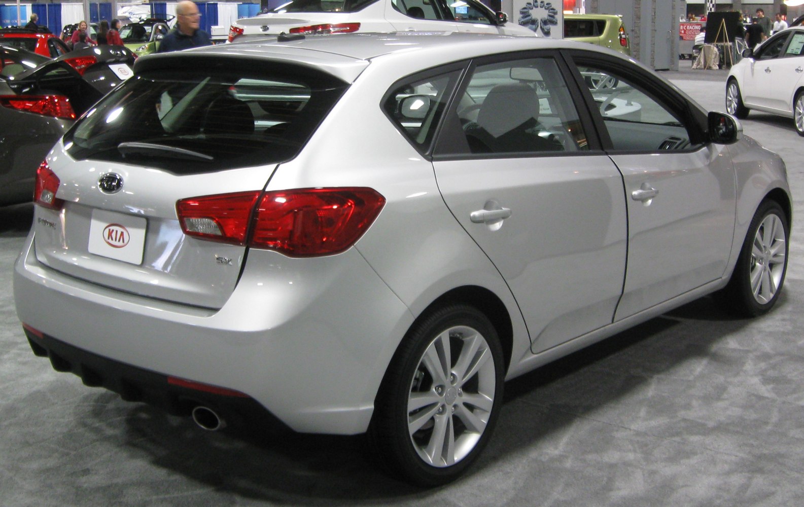 Silver hatchback rear and side profile with distinct tail lamps