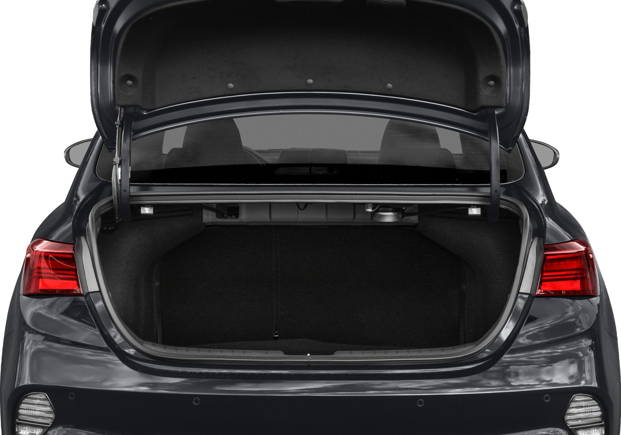 Open trunk space with rear lights of a modern sedan