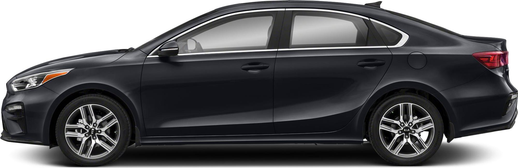 Side profile of a sleek sedan with alloy wheels