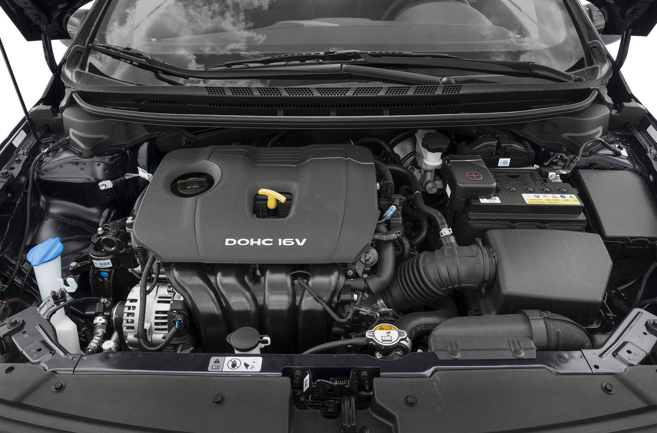 Engine bay with DOHC 16V engine and components