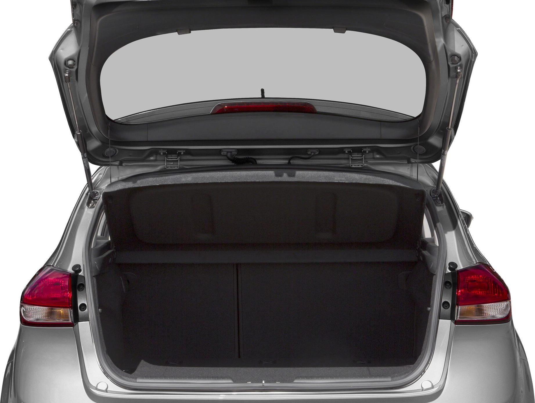 Open trunk space of a hatchback with rear lights