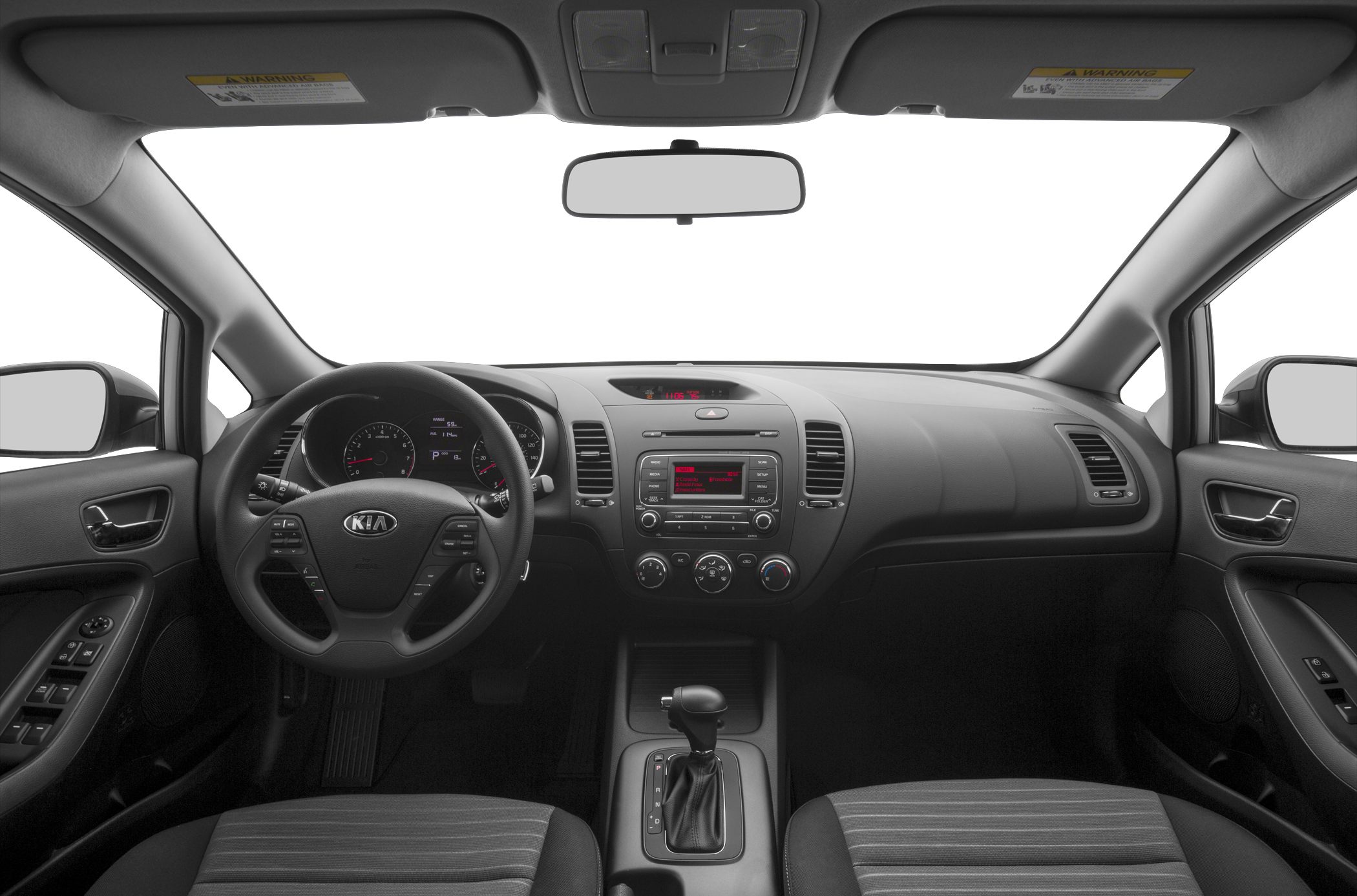 Dashboard and steering wheel with automatic gear shift