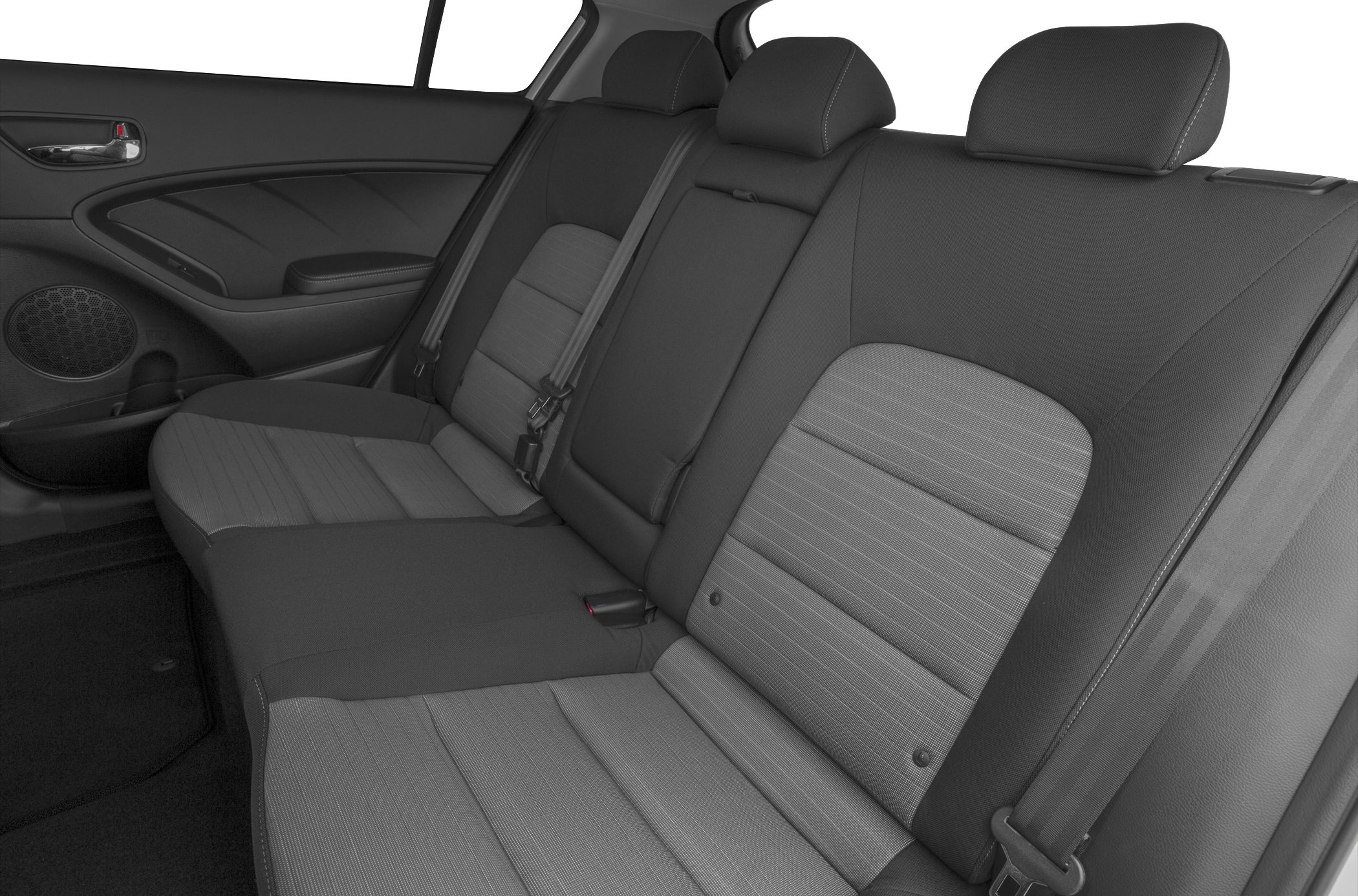 Two-tone fabric rear seats with headrests and door panel interior