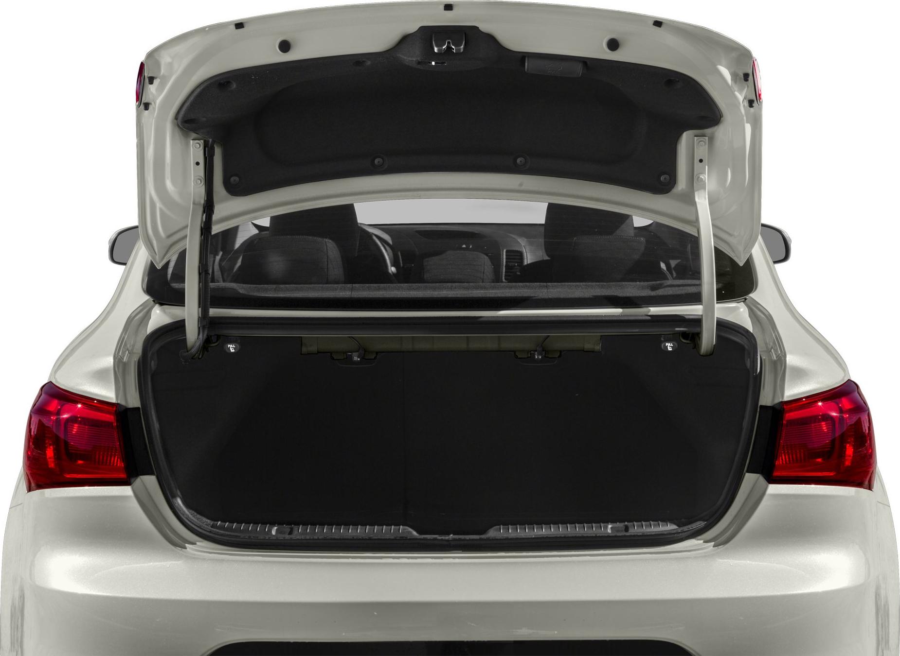 Open trunk with roomy cargo space and rear seats visible