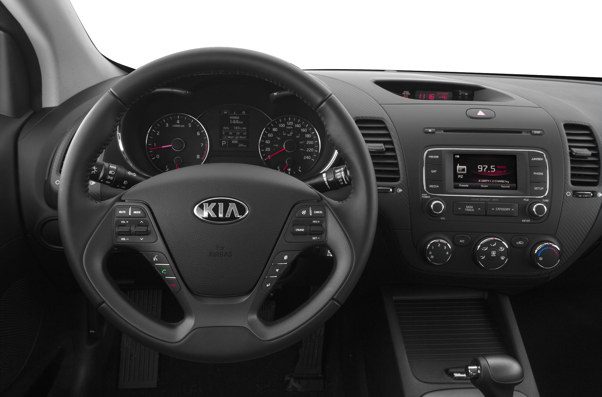 Multifunction steering wheel with dashboard and infotainment system