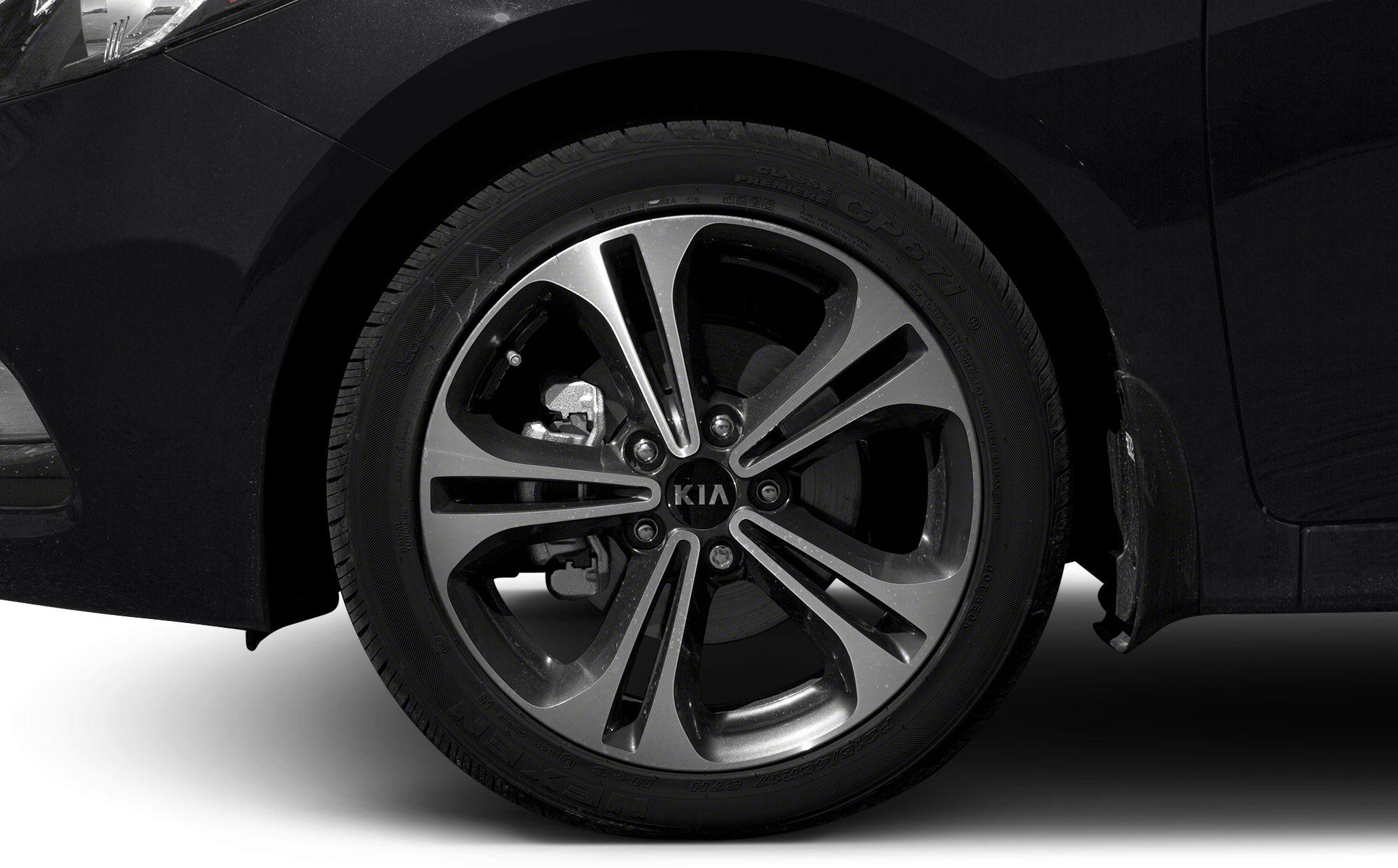 Close-up of multi-spoke alloy wheel with disc brake