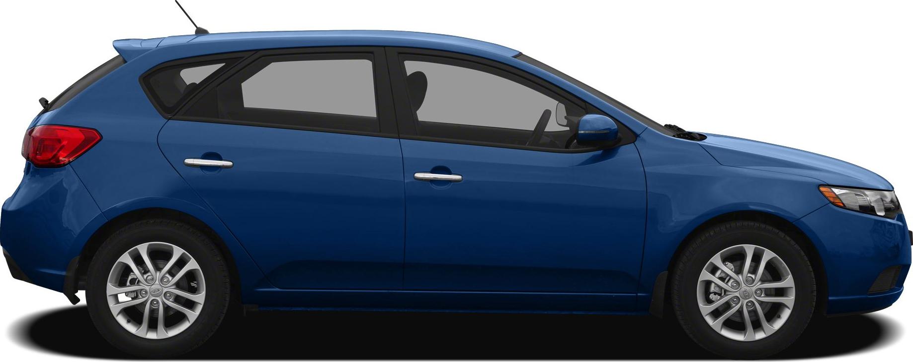 Side profile of a compact hatchback with alloy wheels and rear antenna