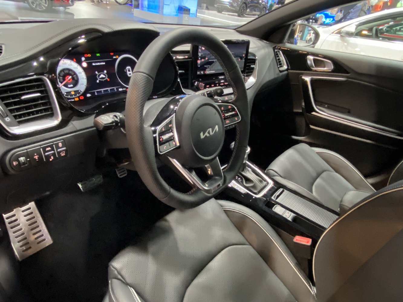 Digital instrument cluster and modern infotainment in sleek interior