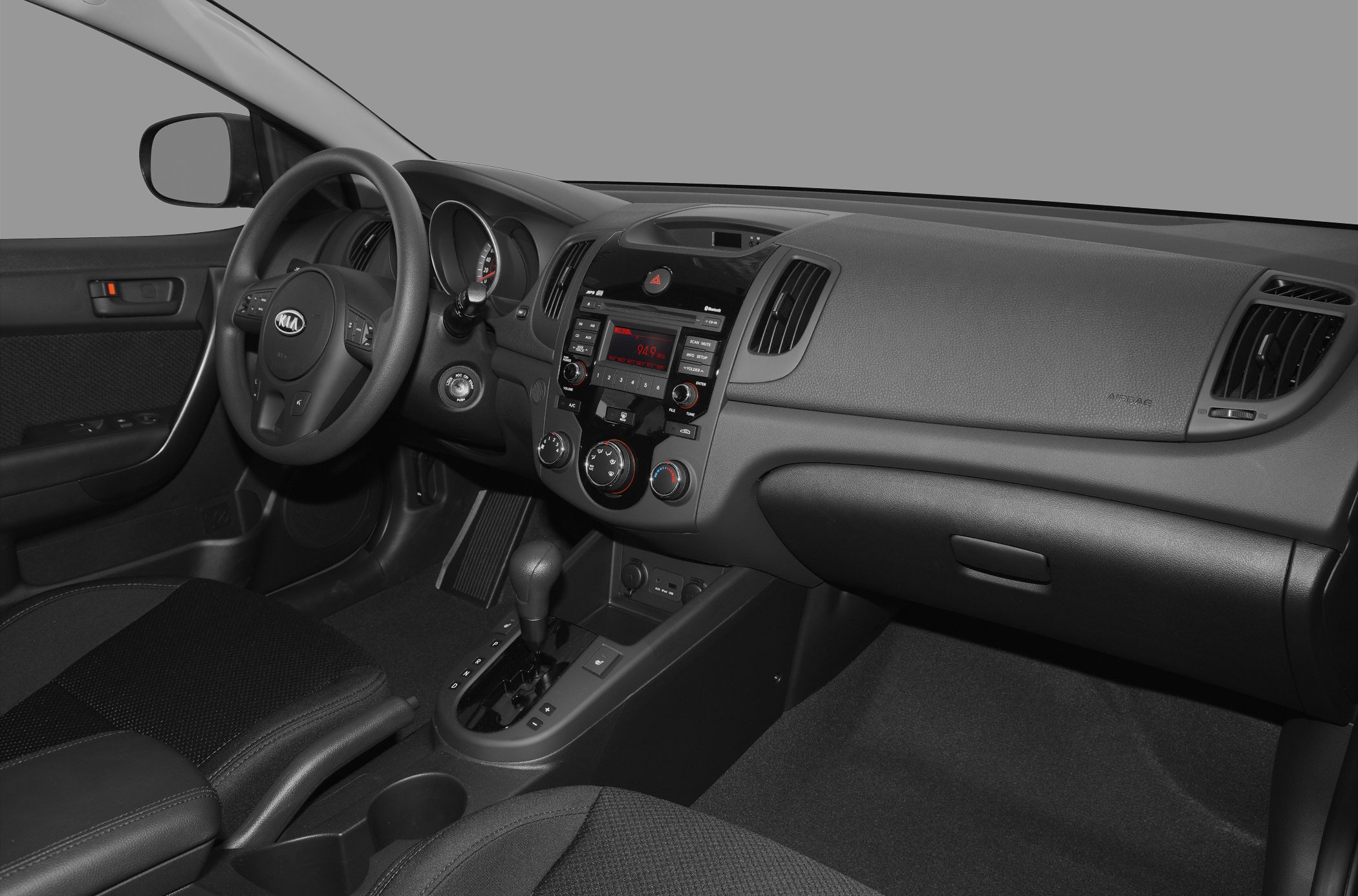 Dashboard, steering wheel, center console of modern car interior